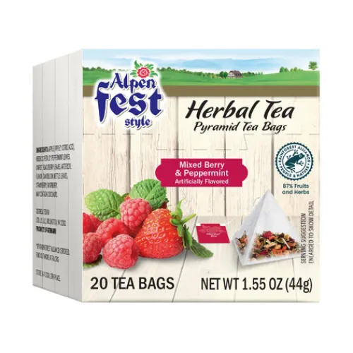 Alpenfest Herbal Tea Pyramid Tea Bags, Mixed Berry & Peppermint^Lidl