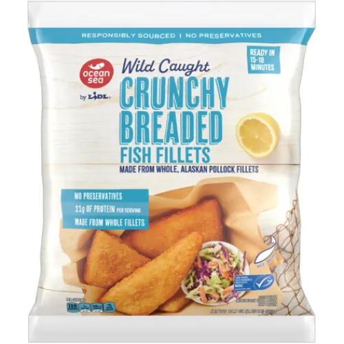 Ocean Sea Frozen Breaded Alaskan Pollock Fish Fillets^Lidl Hot
