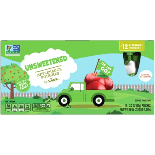 Unsweetened Apple Sauce Pouches, Family Size^Lidl Hot